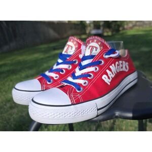 Texas Rangers Womens Canvas Baseball Shoes MLB Sneakers Sz 8